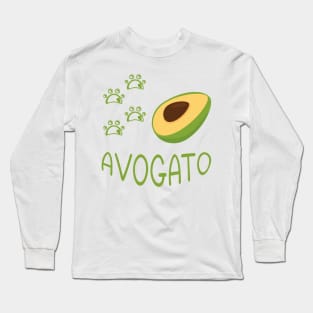 funny meow avogato cat Long Sleeve T-Shirt